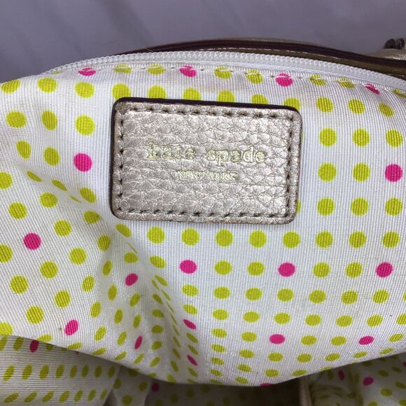 Kate Spade York Street Metallic Gold Leather Satchel •...